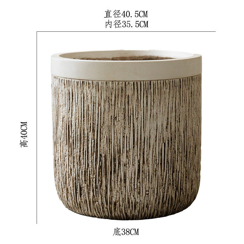 北欧复古木纹水泥大号花盆室内阳台种花种树落地大口径简约绿植盆,鲜花速递/花卉仿真/绿植园艺,花盆,淘宝优惠券,粉丝福利购,淘宝优惠卷
