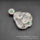 批发天然高冰种白佛大肚佛公玉石吊坠镀银镶嵌笑玉髓吊坠直播货源