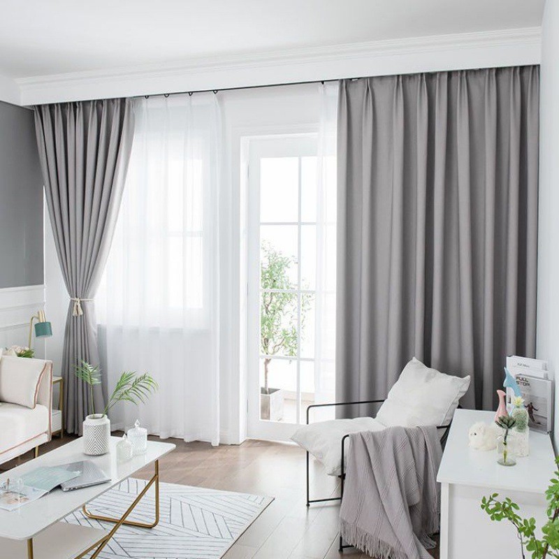 半试衣间隔断门帘白色院遮光卧室客厅丝绒麻窗帘布背景厂一件批发