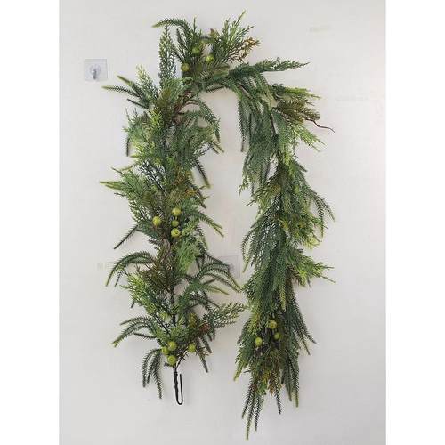 圣诞装饰藤条仿真手感松松柏藤条诺福克松绿植软胶藤条