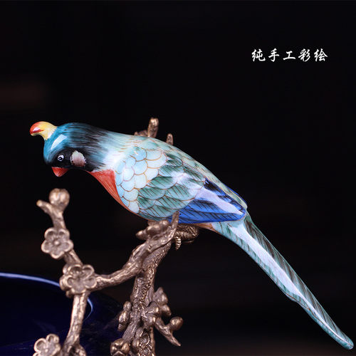 热销欧式创意装饰碗摆件家居饰品配铜鱼缸摆件样板房客厅玄关陶瓷 - 封面