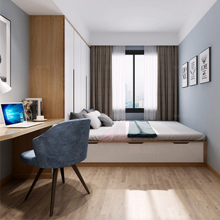 榻榻米现代简约小户型全屋家居衣柜儿童房定制柜一体储物柜床