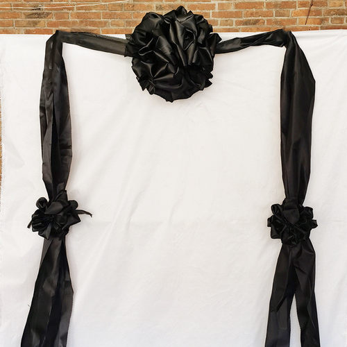 热销花车厂家现货批发灵车殡葬头花葬礼花布白事车头花价格合理可