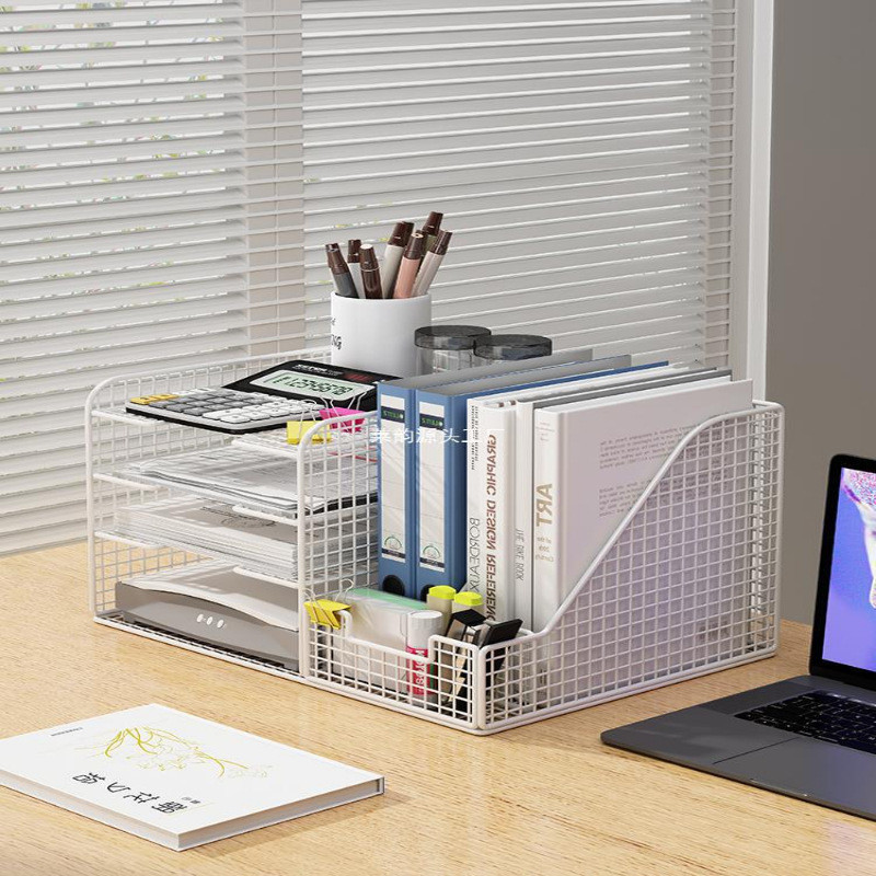 热销办公桌收纳置物架文件收纳盒办公用品文件架桌面书架多层大容