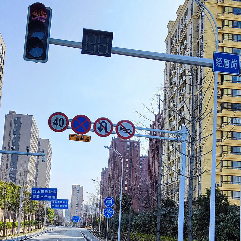 户外路口一体化交通信号灯加工批发led红绿信号灯指示多功能灯杆