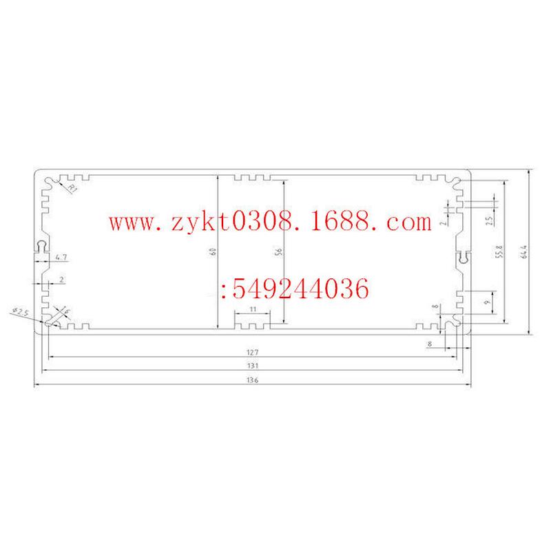 散热分体铝壳136*64*130mm仪表pcb外壳铝型材铝盒功放铝盒子