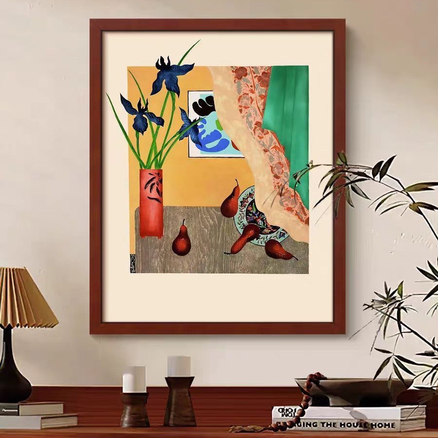 中古风静物挂画法式小众复古艺术客厅装饰画美式餐厅玄关卧室壁画