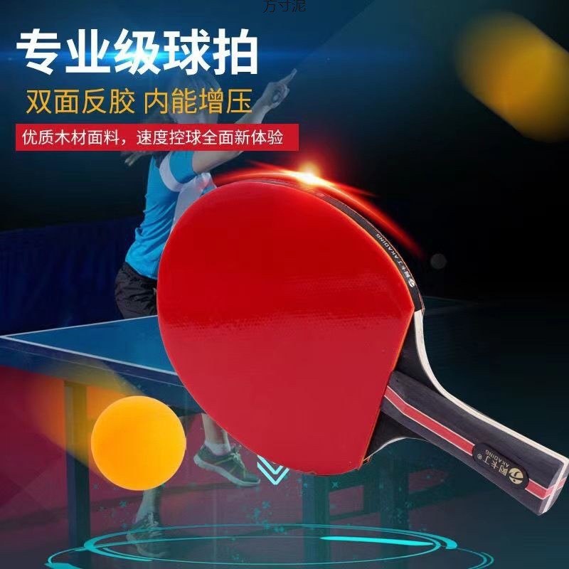 乒乓球拍一套胶面拍子高弹力训练成年人中学生学校标准版比赛专用