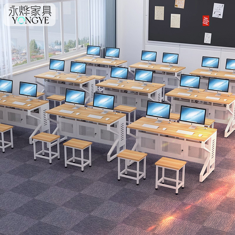 学校机房电脑桌台式实训教室微机室多媒体教学办公桌中小学课桌椅