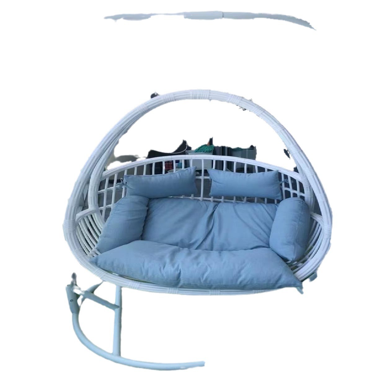 粗藤吊篮藤椅吊椅太空家用户外阳台公主秋千摇篮椅落地单双人吊床