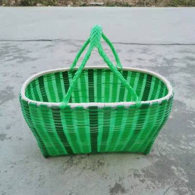 rkt4塑料打包带编加厚手提篮手工编织质量扎实耐用10年家用买菜装