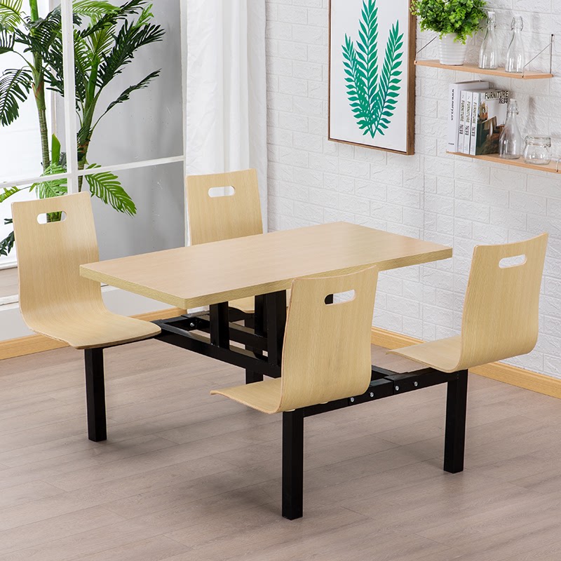 学校学生餐桌员工连体快餐厅工厂单位四人企业职工食堂餐桌椅新款