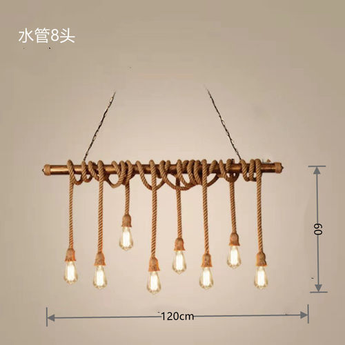 竹子麻绳竹筒水管吊灯客餐咖啡厅过道卧创意工业风服装店铺装饰灯