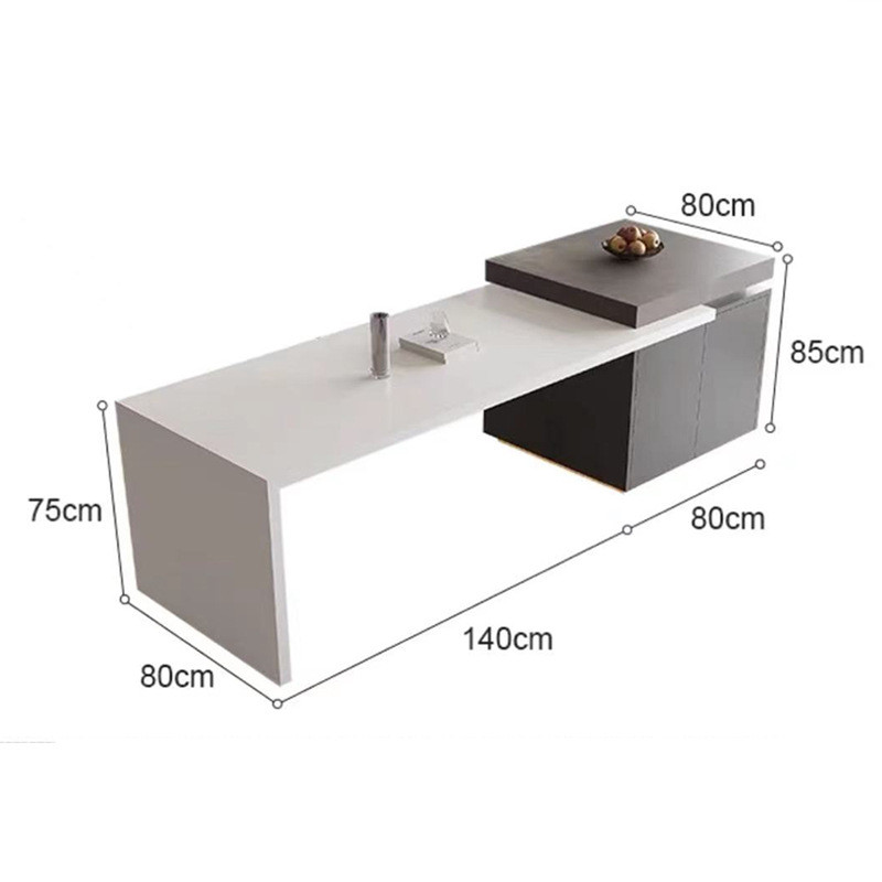 岩台岛台一体餐桌餐厅倒台一体桌可伸缩厨房导板家用网红小岛台