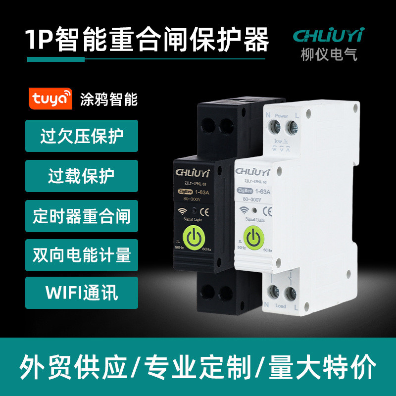 跨境TuyaWiFi远程控制断路器通断定时开关AC220V63AWCB1-T-63