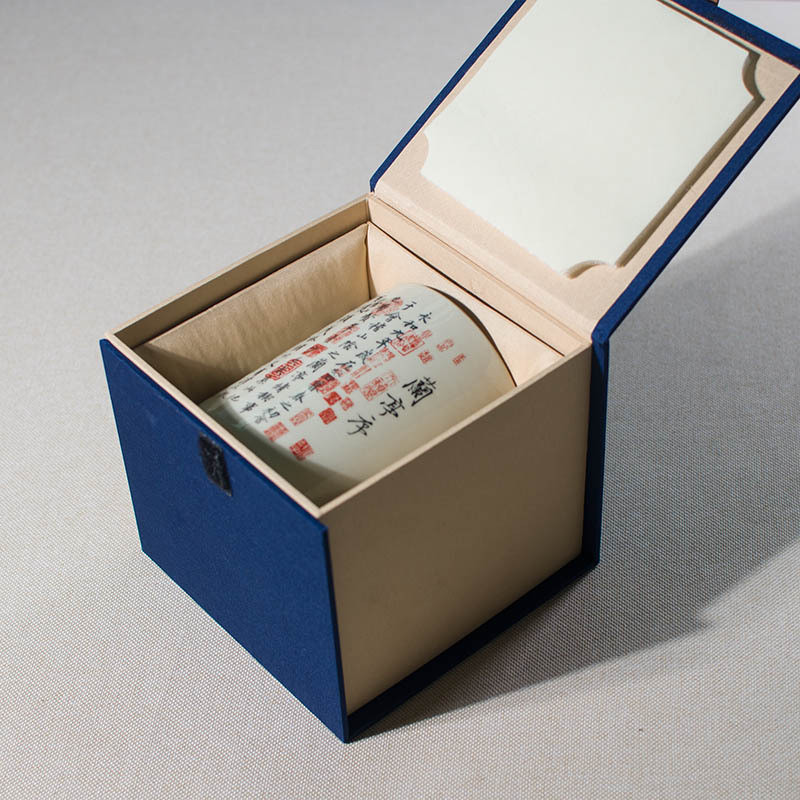 景德镇陶瓷复古笔筒兰亭序文创筒文房毛笔收纳中国风桌面插笔