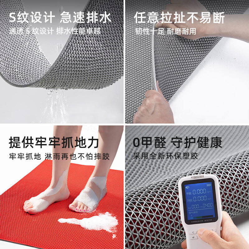 S垫门垫浴室防滑防摔塑料垫卫生间隔水地垫PVC镂空家用厨房脚垫