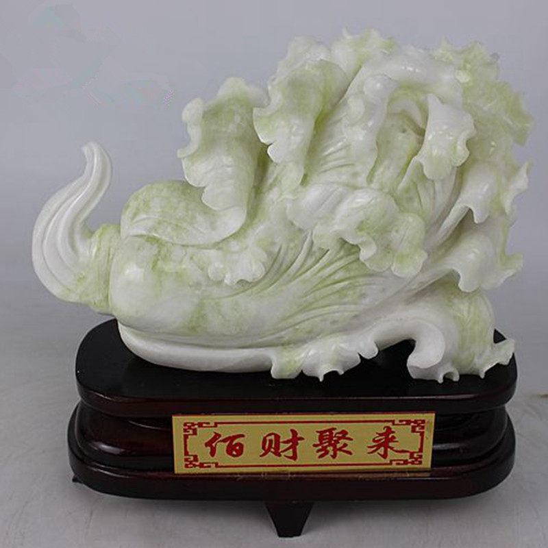 批发家居装饰品百财岫玉白菜客厅玉白菜摆件玉石摆件开业礼品开业