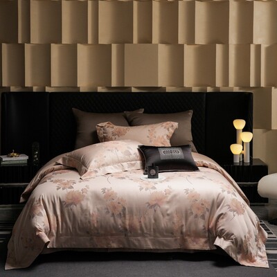 热销chateaux夏朵100支床上用品大提花四件套长绒棉超柔轻奢色织