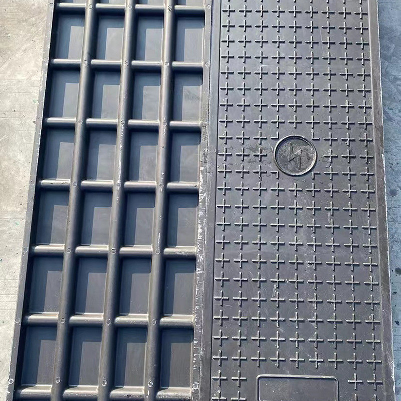 电力隧道配电房带盖复合井盖电缆沟盖板重型树脂防滑耐压耐重