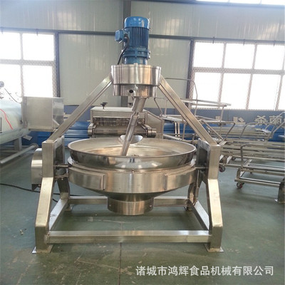 热销鸿辉厂家直销可倾带蒸煮锅大型式搅拌卤肉锅驴皮熬制锅炒锅