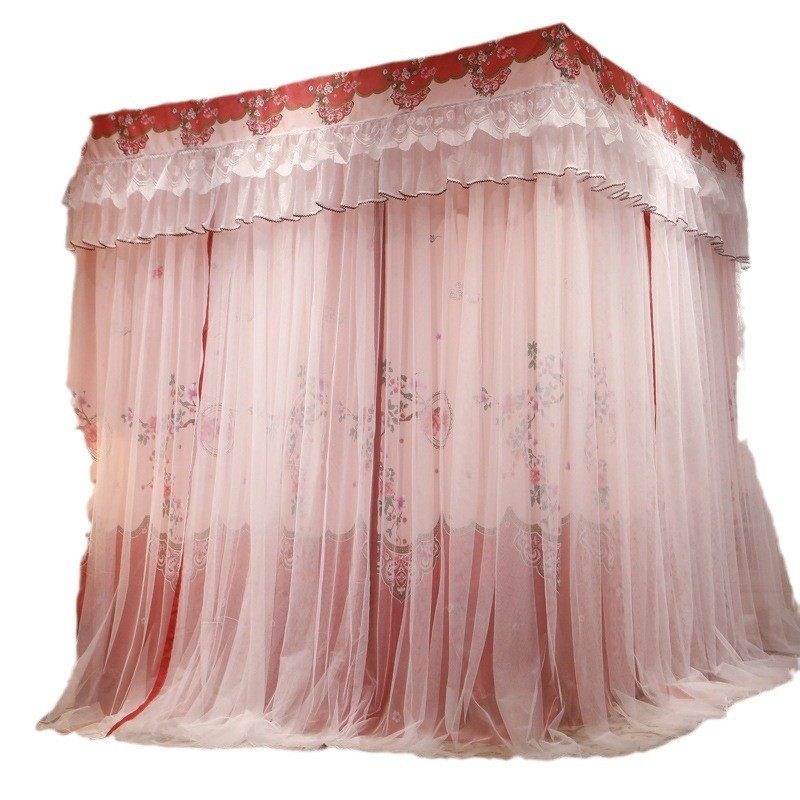 热销CB#2021新款家用床帘床幔三开们落地不锈钢遮光蚊帐1.5m1.8m2