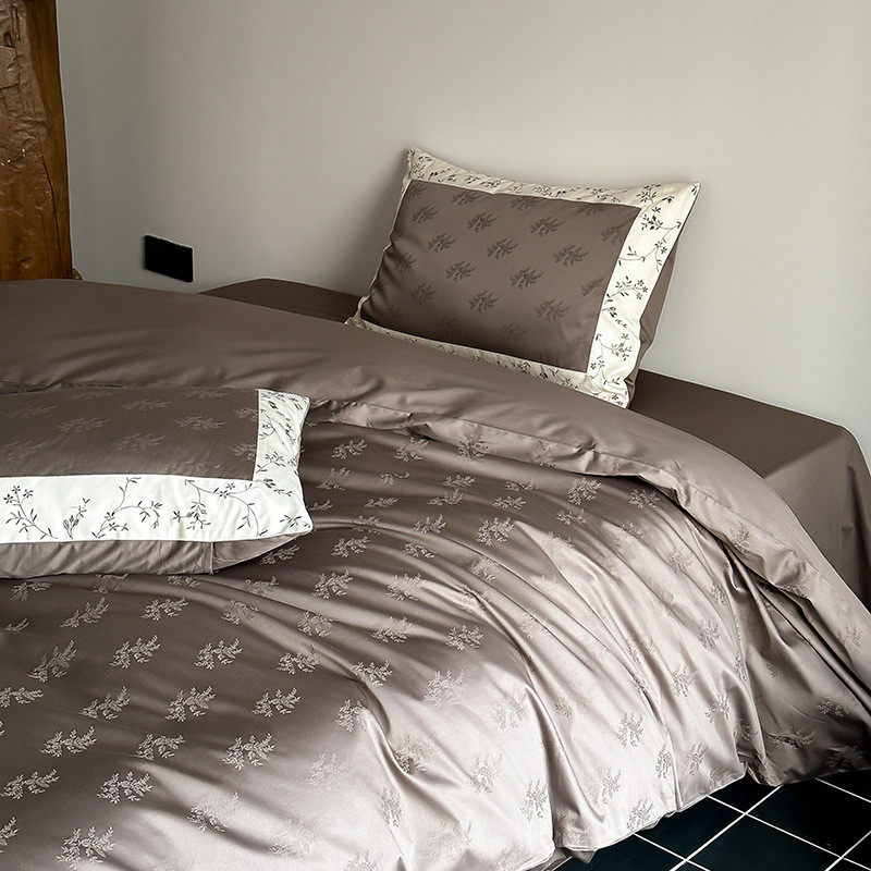 东方被套100s贡缎提花四件套轻奢高级感长绒棉国风神韵工艺款