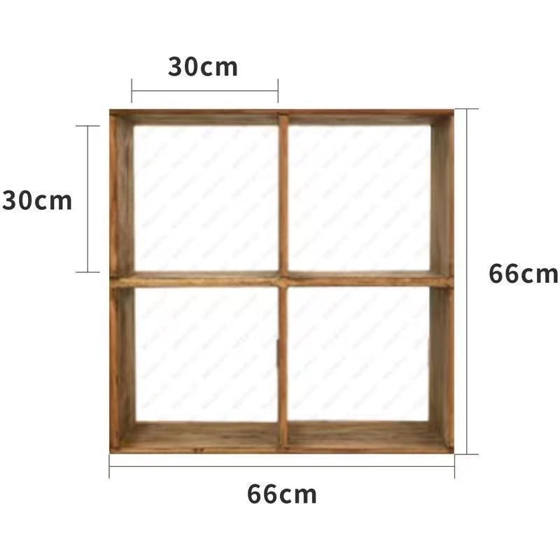 热销收纳柜子新款书柜落地书架宫格家用置物架老榆木分层储物柜纯