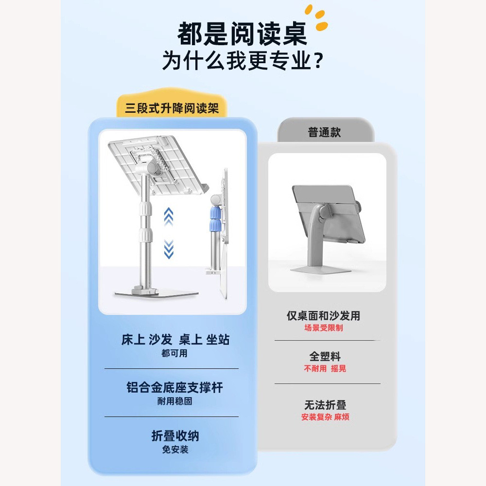 热销猫太子落地儿童阅读架可升降读书看书阅读支架小学生多功能床图片