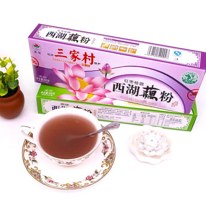新货杭州特产三家村速溶藕粉 桂花莲子纯桂圆红枣西湖藕粉 代餐饮