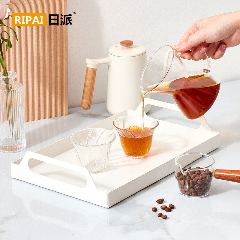 铁艺托盘高级感家用方形收纳茶盘桌面橱柜金属点心托盘水杯沥水盘