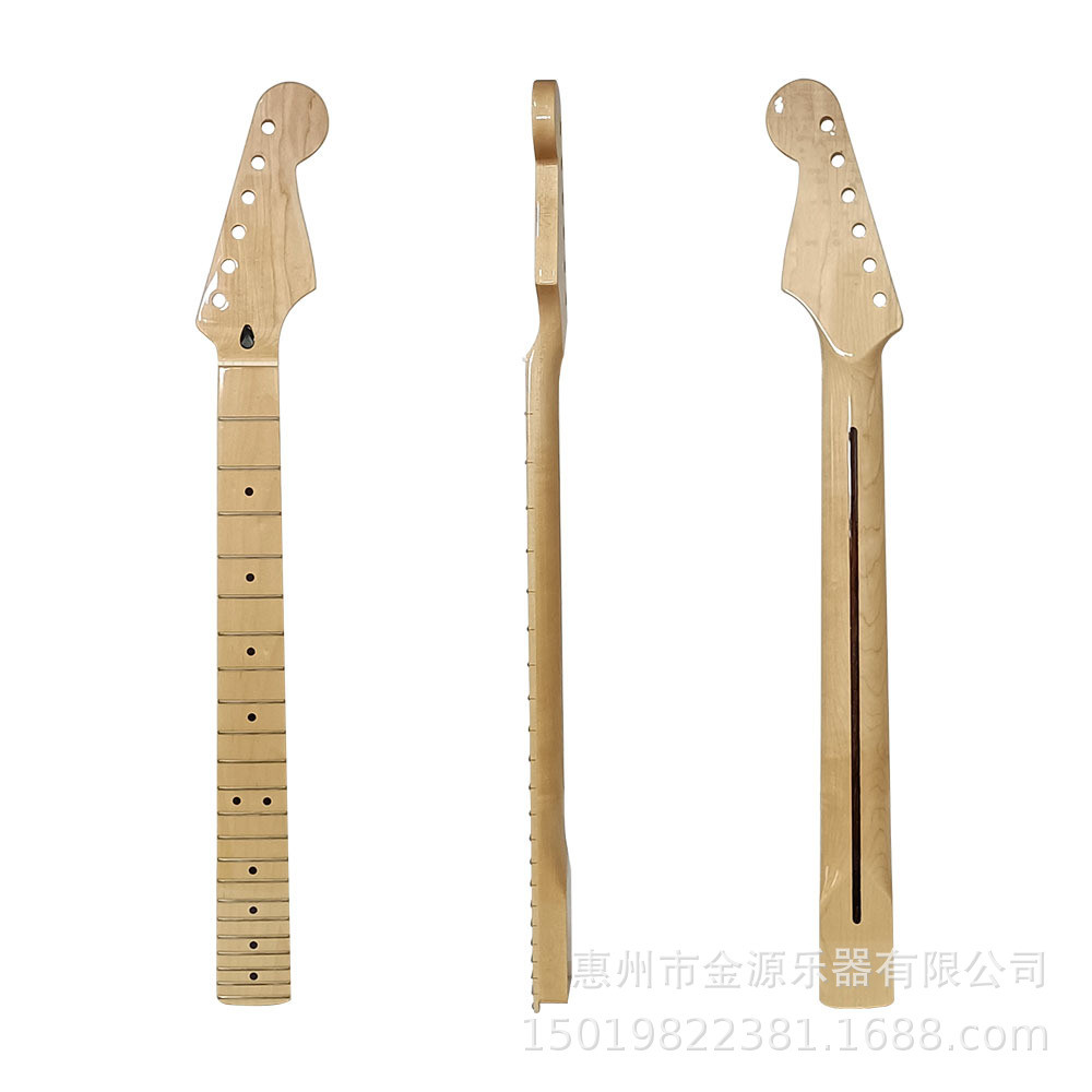 热销st22品琴颈右手电吉他琴柄枫木+玫瑰木吉他成品柄本色亮光背