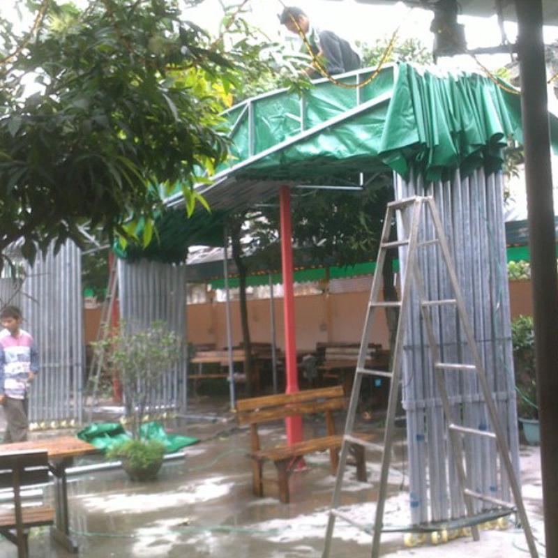 工厂大型伸缩户外推拉篷停车夜宵铝合金棚子汽车大排档雨棚遮阳棚