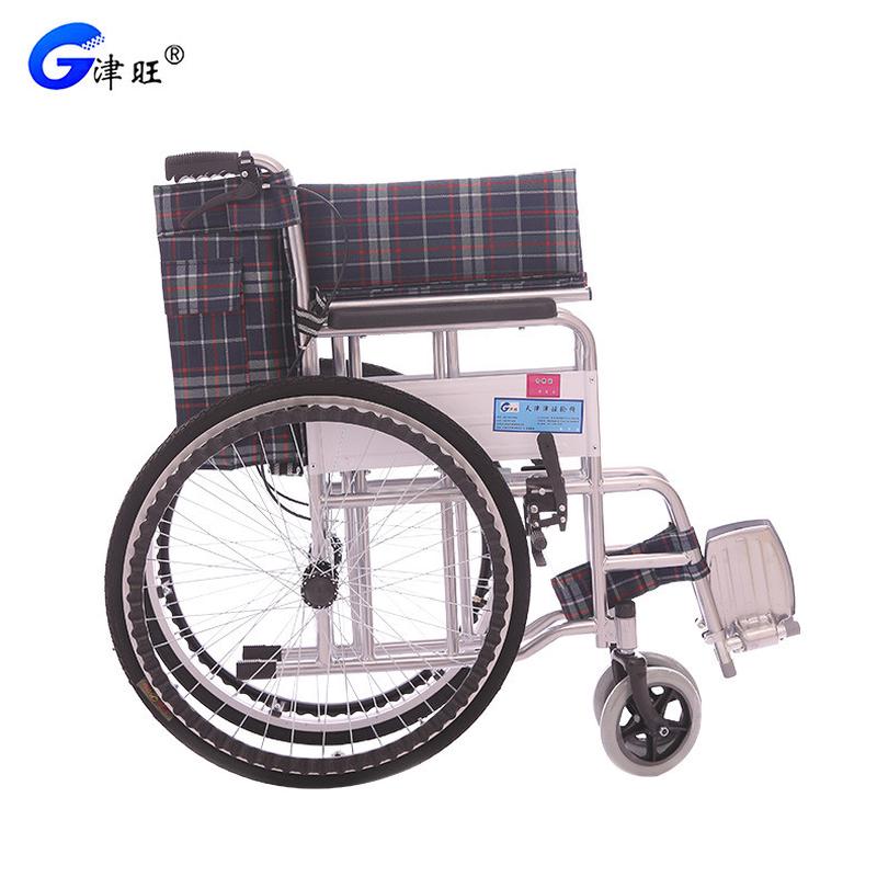 津旺轮椅折叠轻便老人代步车软座加厚钢管残疾人手推车便携轮椅