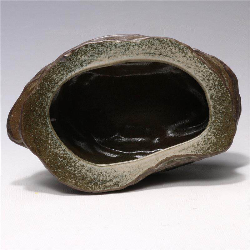 龙砂陶厂家制作宜兴紫砂粗陶仿石花盆多肉花盆花器销售