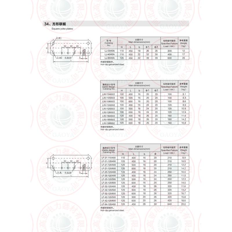 热销lxv-10500/2lxv-10600/2 方形联板厂家直供