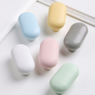 可比兔32孔距儿童房衣柜拉手柜子柜门抽屉长把手陶瓷彩色可爱女孩