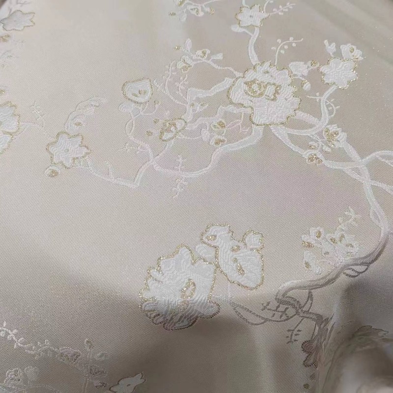 2024新款复古浮雕括布面料织金提花肌理织锦布料时装箱包梅花