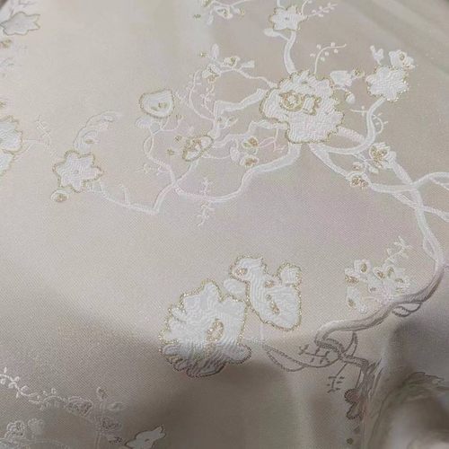 2024新款复古浮雕括布梅花提花织金肌理织锦布料时装箱包面料