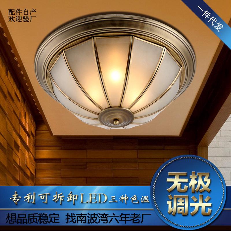 厂家批发欧式LED吸顶灯青古铜卧室书房阳台家用UL酒店CE灯具灯饰