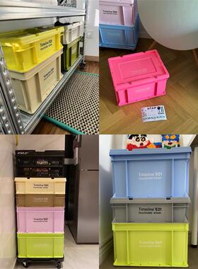 热销htap收纳箱塑料工业风户外车载客厅加厚组合多功能移动柜包邮