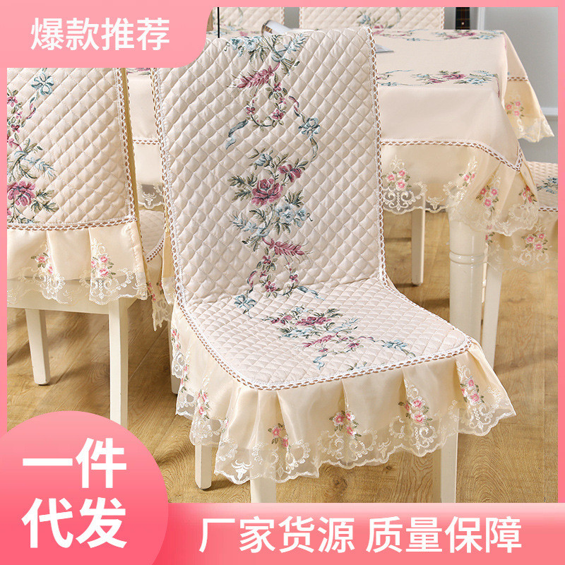S83V连体椅子套罩家用餐桌布套装实木椅子坐垫加厚靠背通用凳