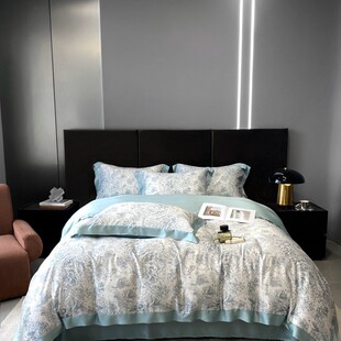 外贸畅销款 新款 印花四件套贡缎提花 支120四件套天丝数码 天丝数码