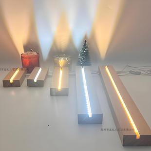 定制實木led方形廣告牌亞克力板櫸木大號發(fā)光底座diy燈座禮品新款