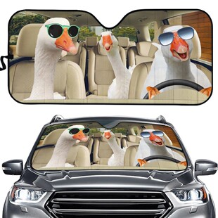 热销跨境热卖 汽车遮阳板可爱印花物小动 一件定 制 汽车太阳挡遮