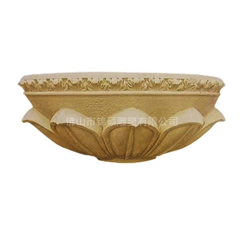 佛山厂家园林景观雕塑人造砂岩欧式花盆玻璃钢花钵简约花边花盘