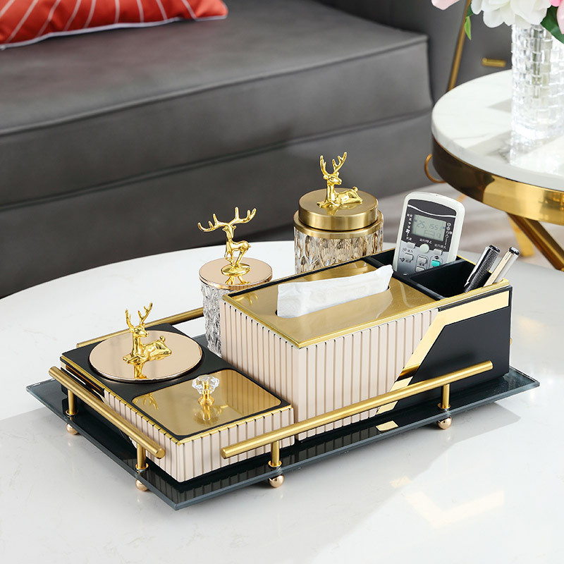 e0pb批发现代简约带盖飞灰防烟灰缸轻奢家居客厅茶几多功能带收纳