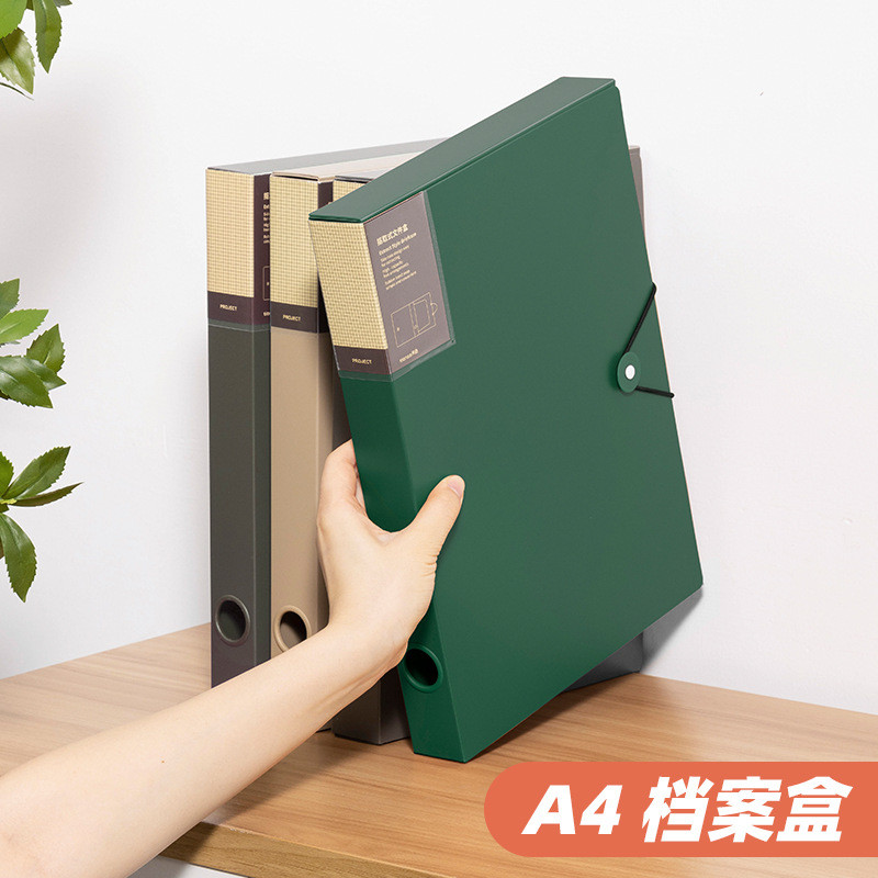 天色 a4档案盒桌面塑料加厚文件盒夹会计凭证财务文书建档资料盒3