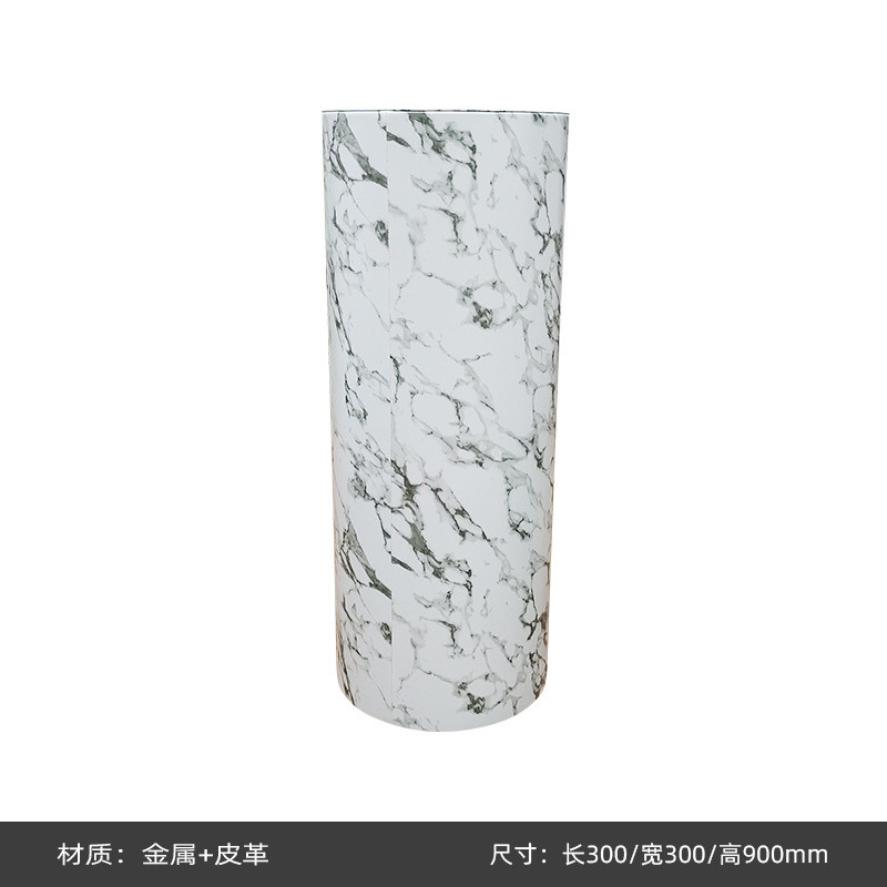 圆柱型圆型玄关会所金属工艺品摆件基座酒店落地雕塑展示底座台