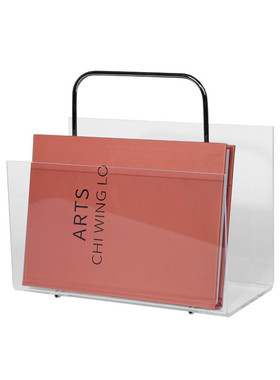 现代简约欧式亚克力手提书架软装摆件样板房售楼处书房杂志架饰品